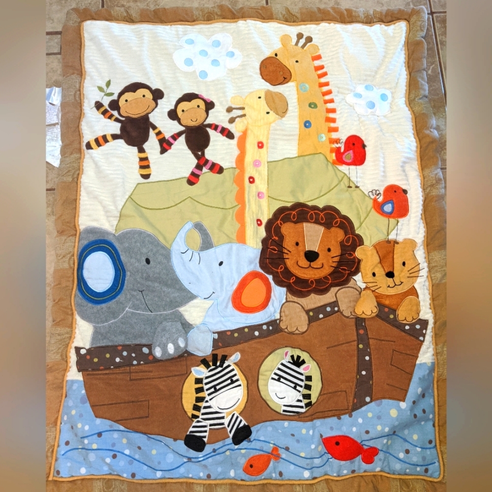 Lambs and Ivy All Aboard the SS Noah Noah's Ark Crib Quilt Comforter